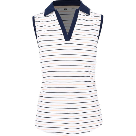 Women's Stripe Collar Sleeveless Shirt