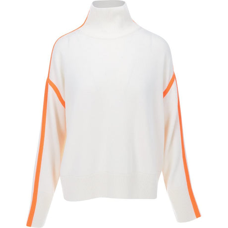 Women's Merino Wool Contrast Stripe Turtleneck Sweater - Fairway Styles