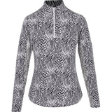 Women's Long Sleeve Alena Print 1/4 Zip Mock Neck Top