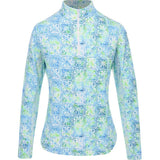 Women's Long Sleeve Mock Neck Top - Kathy Print - Fairway Styles