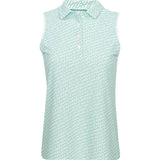 Women's Stepped Clubs Banded Sport Mesh Sleeveless Polo