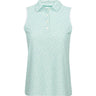 Women's Stepped Clubs Banded Sport Mesh Sleeveless Polo
