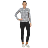 Women's Long Sleeve Alena Print 1/4 Zip Mock Neck Top