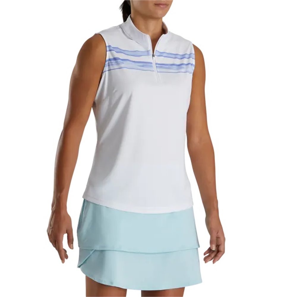 Women's Sleeveless Watercolor Block Polo