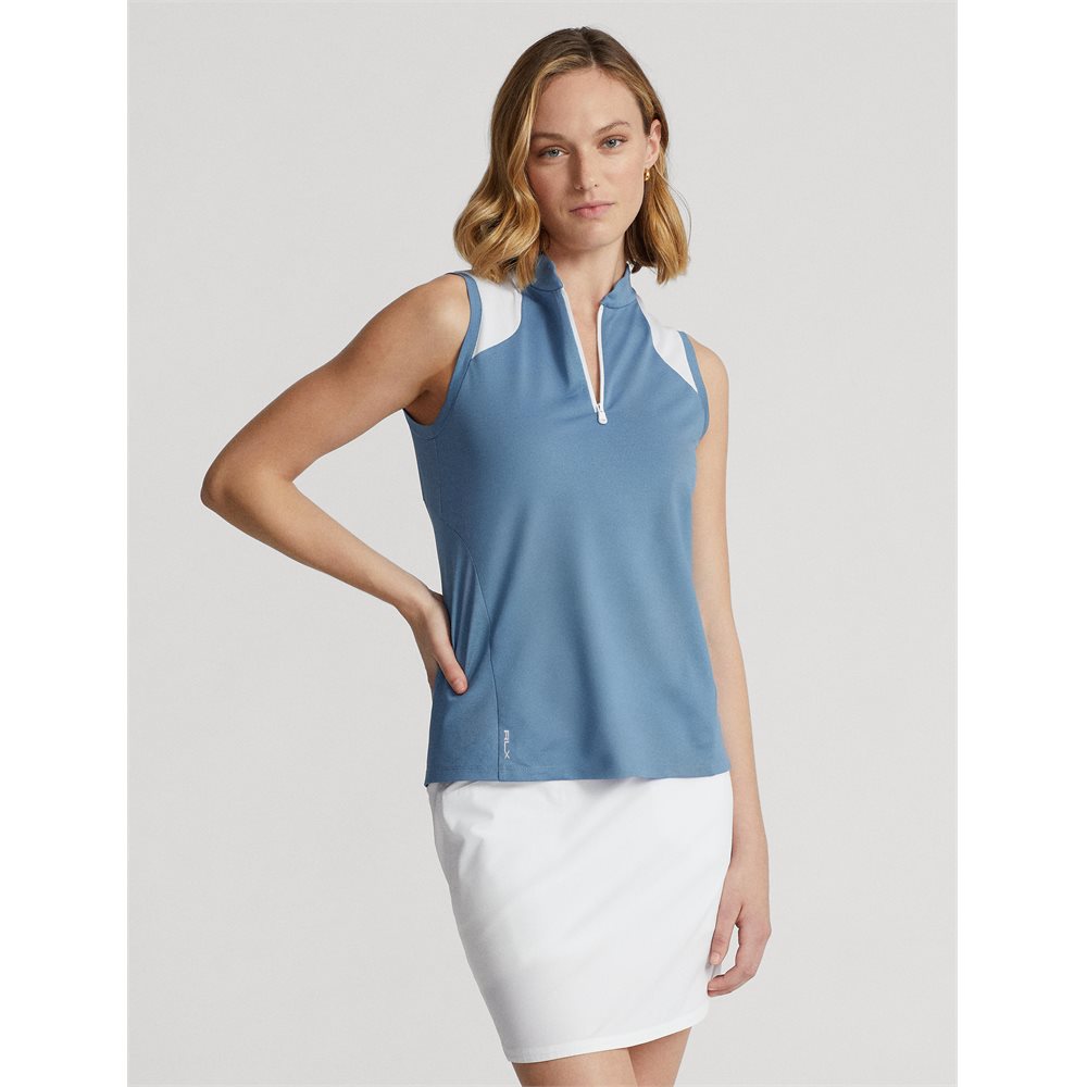 Women's Sleeveless Air Tech Pique Mesh Mix With Contrast Polo