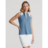 Women's Sleeveless Air Tech Pique Mesh Mix With Contrast Polo