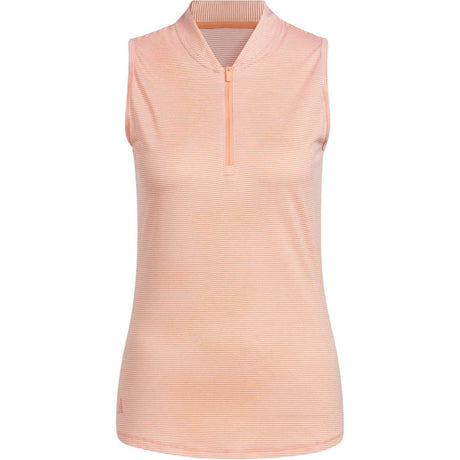Women's Two-Color Ottoman Sleeveless 1/2 Zip Golf Polo