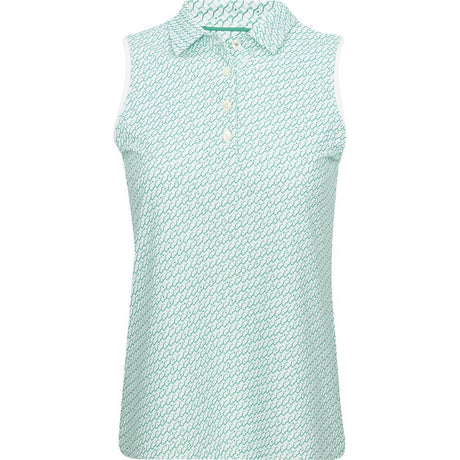 Women's Stepped Clubs Banded Sport Mesh Sleeveless Polo - Fairway Styles