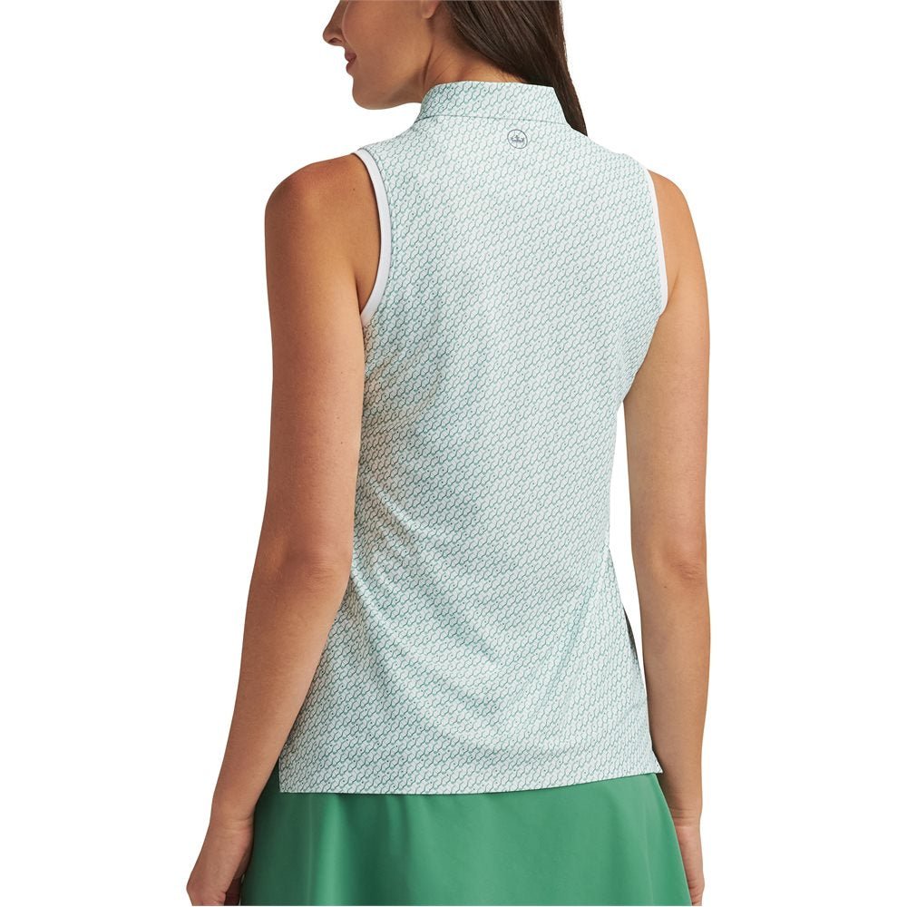 Women's Stepped Clubs Banded Sport Mesh Sleeveless Polo - Fairway Styles