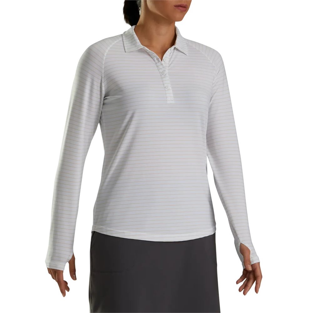 Women's Pin Stripe Sun Protection Long Sleeve Polo