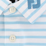 Juniors' Striped Pique Self Collar Polo