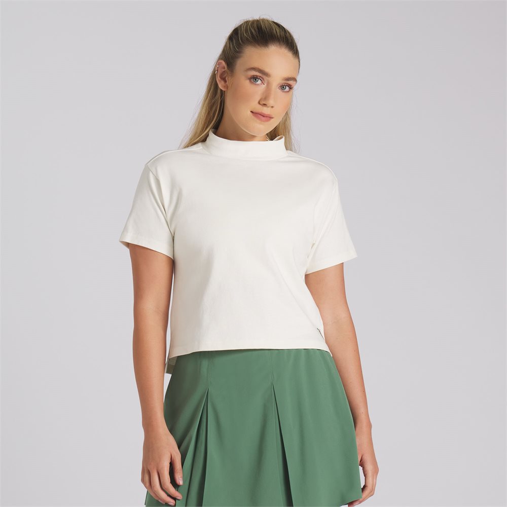 PUMA Women's x Quiet Golf Performance Mock Neck T-Shirt