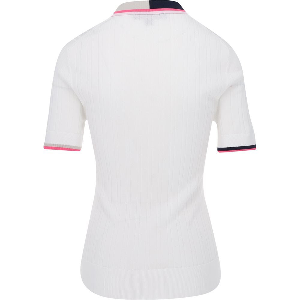 Women's Cotton Blend Ribbed Short Sleeve Sweater - Fairway Styles