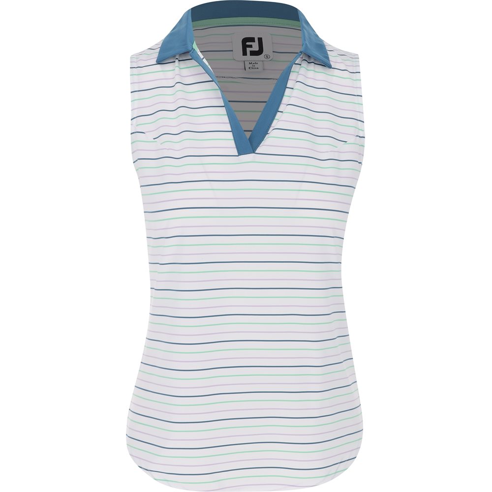 Women's Sleeveless Stripe Polo