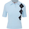 Women's Argyle Cable Short Sleeve Sweater