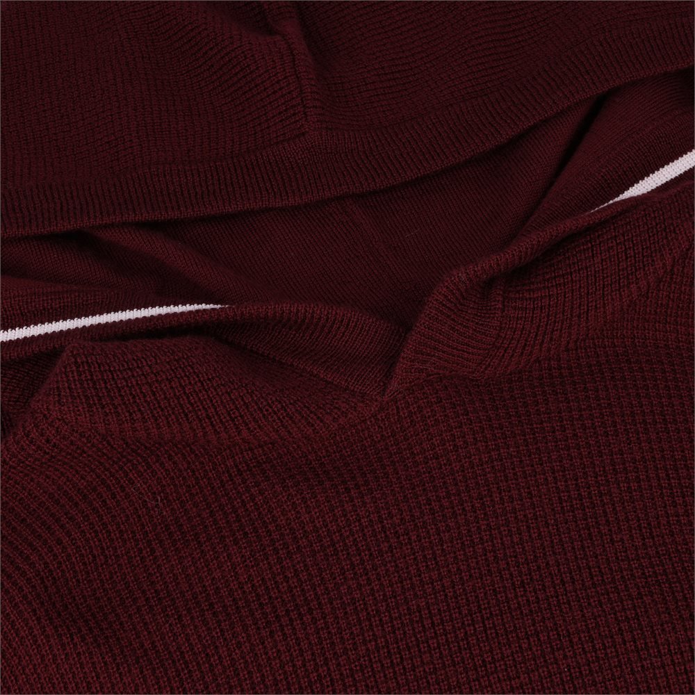 Waffle Stitch Merino Wool Hooded Sweater - Fairway Styles