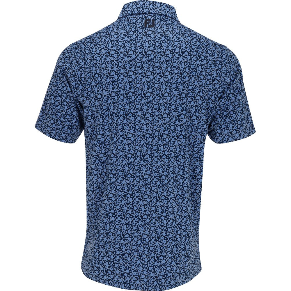 Painted Floral Lisle Self Collar Polo
