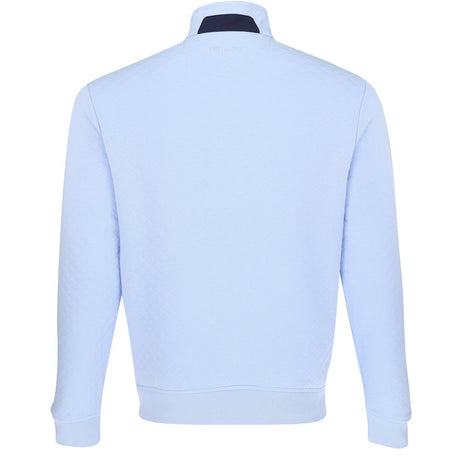 Quilted Double Knit 1/4 Zip Sweatshirt On Seam Pocket Midlayer