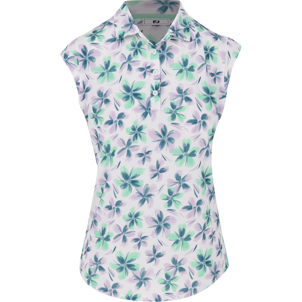 Women's Cap Sleeve Floral Polo