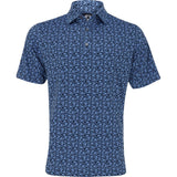 Painted Floral Lisle Self Collar Polo