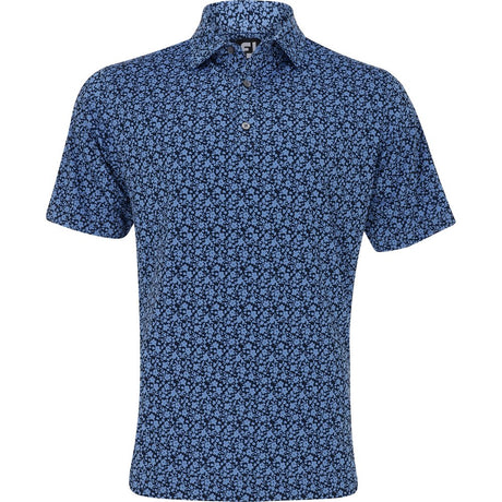 Painted Floral Lisle Self Collar Polo