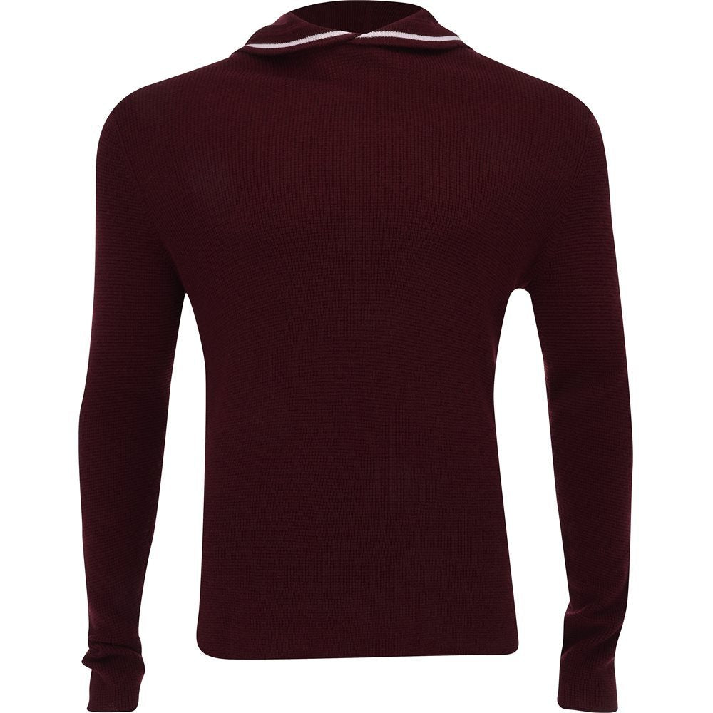 Waffle Stitch Merino Wool Hooded Sweater - Fairway Styles