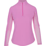 Women's Long Sleeve Mock Neck Top - Mini Check Print