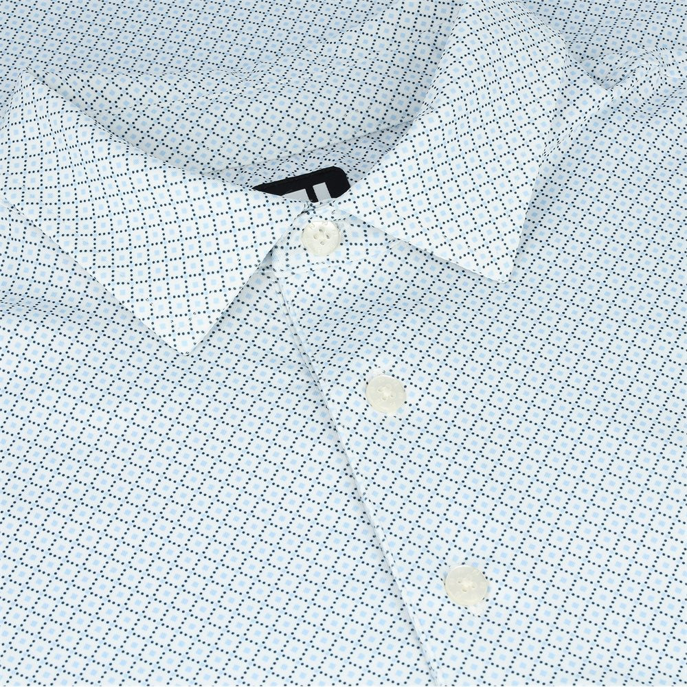 Lisle Dot Geo Print Self Collar Golf Polo