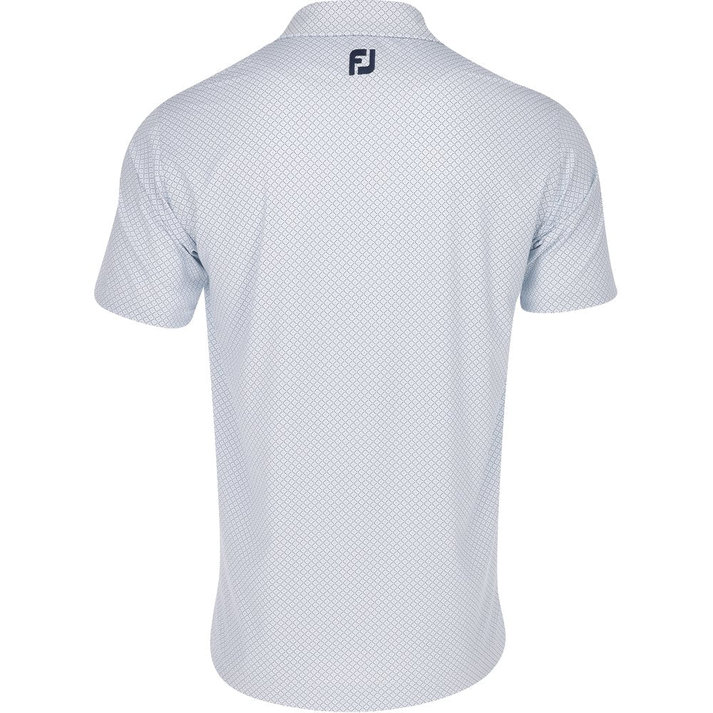 Lisle Dot Geo Print Self Collar Golf Polo