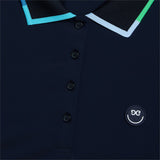 Women's Contrast Collar Silky Tech Nylon Sleeveless Polo