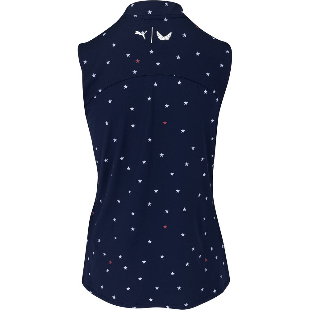 Women's Volition Stars Sleeveless 1/4 Zip Golf Polo