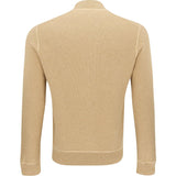 Mesh-Knit Cotton Full Zip Cardigan