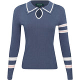 Women's Alice Ribbed Keyhole Long Sleeve Polo
