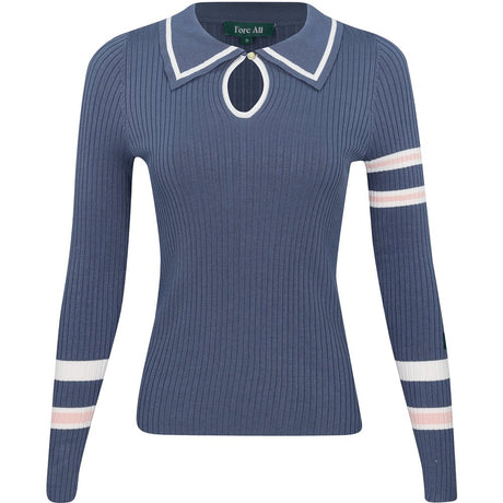 Women's Alice Ribbed Keyhole Long Sleeve Polo