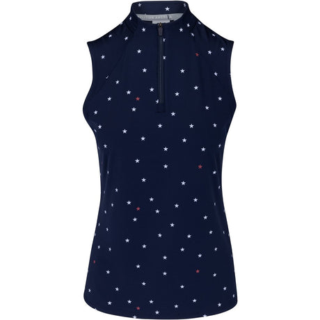 Women's Volition Stars Sleeveless 1/4 Zip Golf Polo