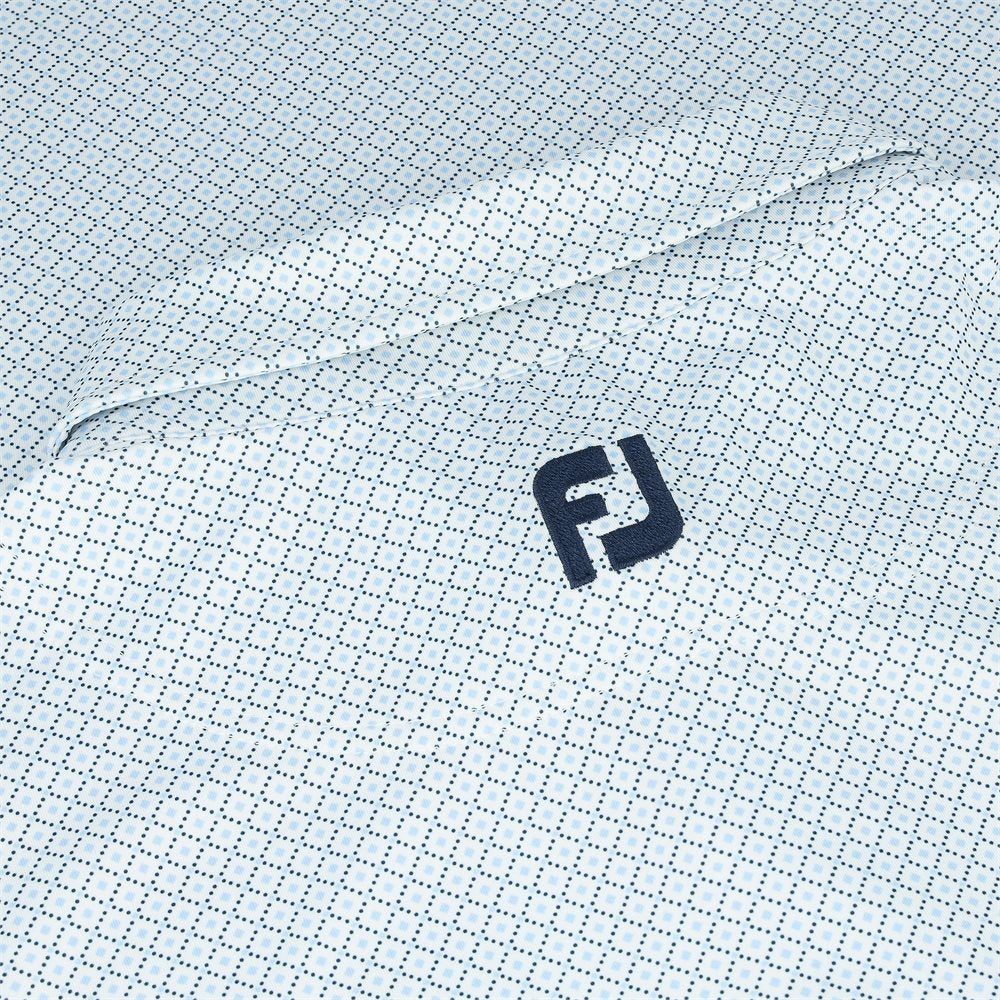 Lisle Dot Geo Print Self Collar Golf Polo
