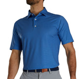 Lisle Dot Geo Print Self Collar Golf Polo
