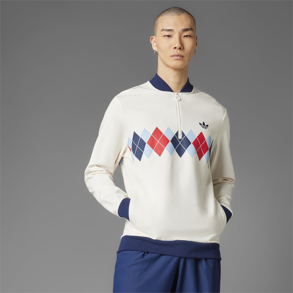 k4188 Originals Argyle Printed 1/4 Zip Blade Collar Pullover