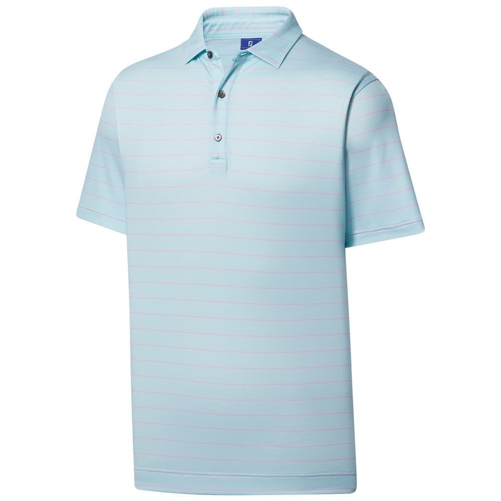 Athletic Fit Open Stripe Jersey Self Collar Polo - Fairway Styles