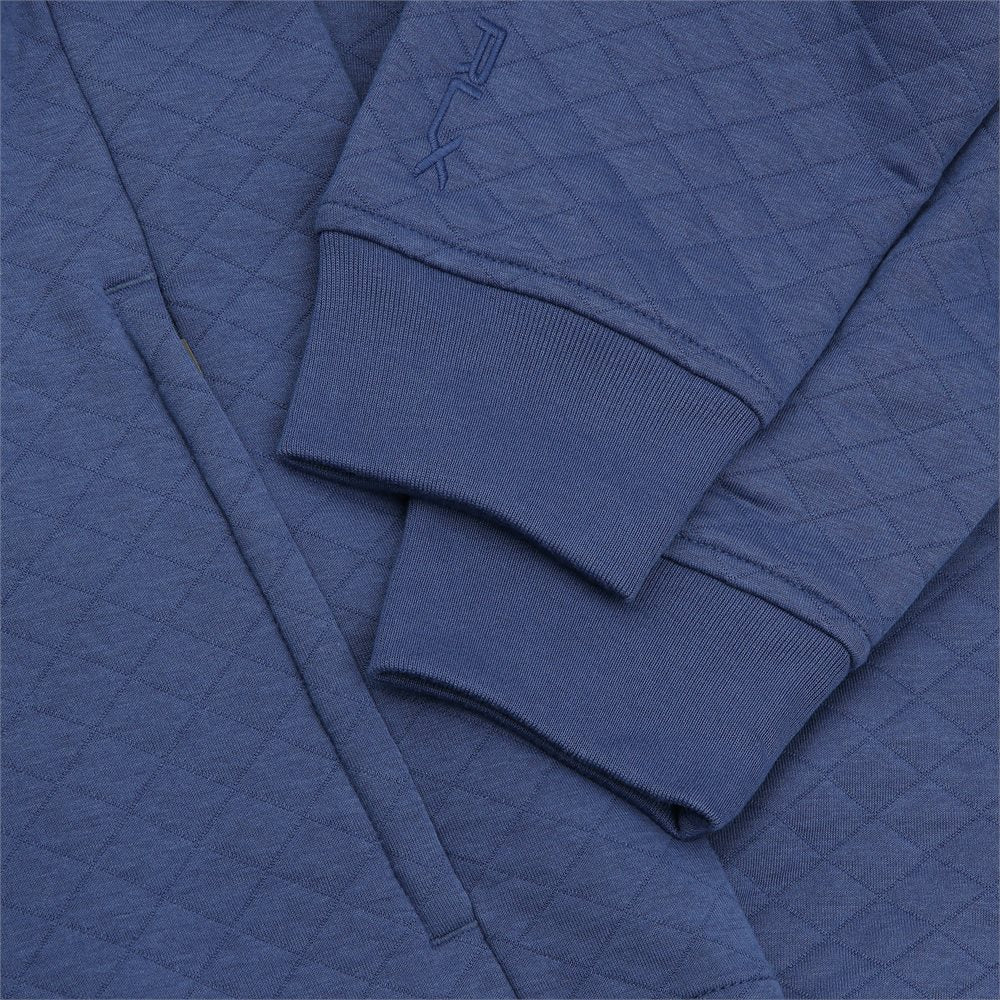Quilted Double Knit 1/4 Zip Sweatshirt On Seam Pocket Midlayer