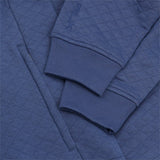 Quilted Double Knit 1/4 Zip Sweatshirt On Seam Pocket Midlayer