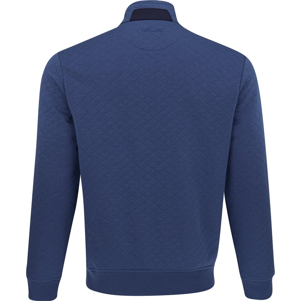 Quilted Double Knit 1/4 Zip Sweatshirt On Seam Pocket Midlayer
