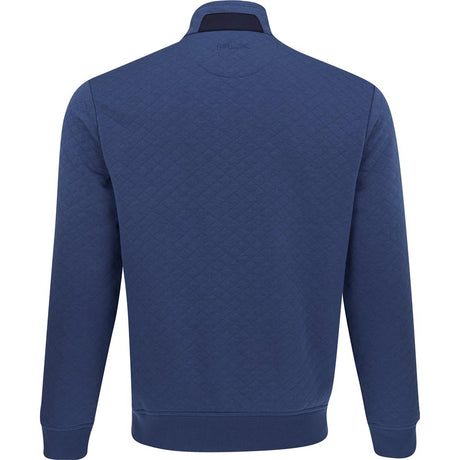 Quilted Double Knit 1/4 Zip Sweatshirt On Seam Pocket Midlayer