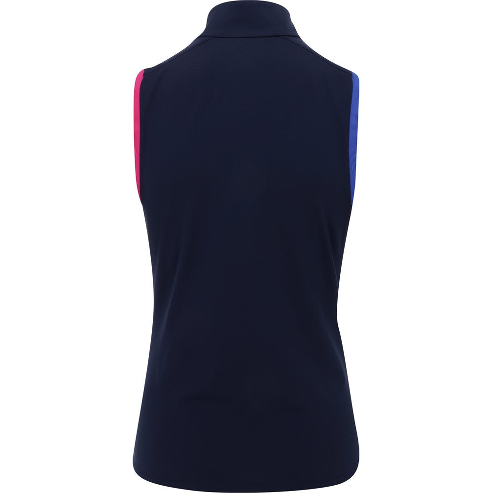 Women's Sleeveless Air Tech Pique 1/4 Zip Tri Color Polo