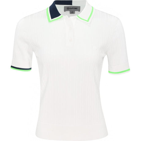 Women's Ribbed Cotton Blend Sweater Polo - Fairway Styles