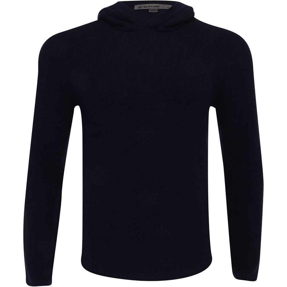 Waffle Stitch Merino Wool Hooded Sweater - Fairway Styles