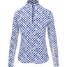 Women's Long Sleeve Mock Neck Top - Gingham Check Print