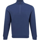 Quilted Double Knit 1/4 Zip Sweatshirt On Seam Pocket Midlayer