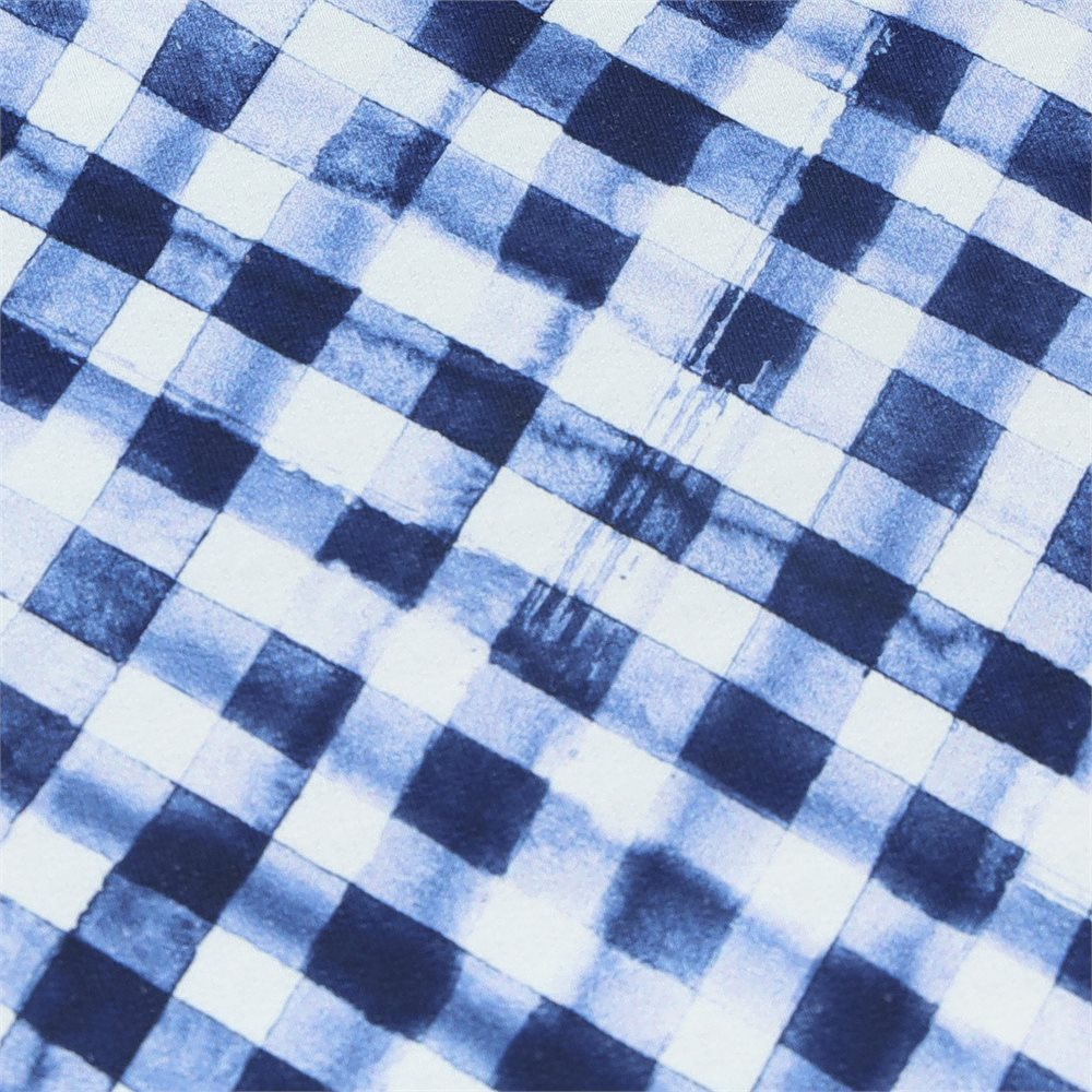 Women's Long Sleeve Mock Neck Top - Gingham Check Print
