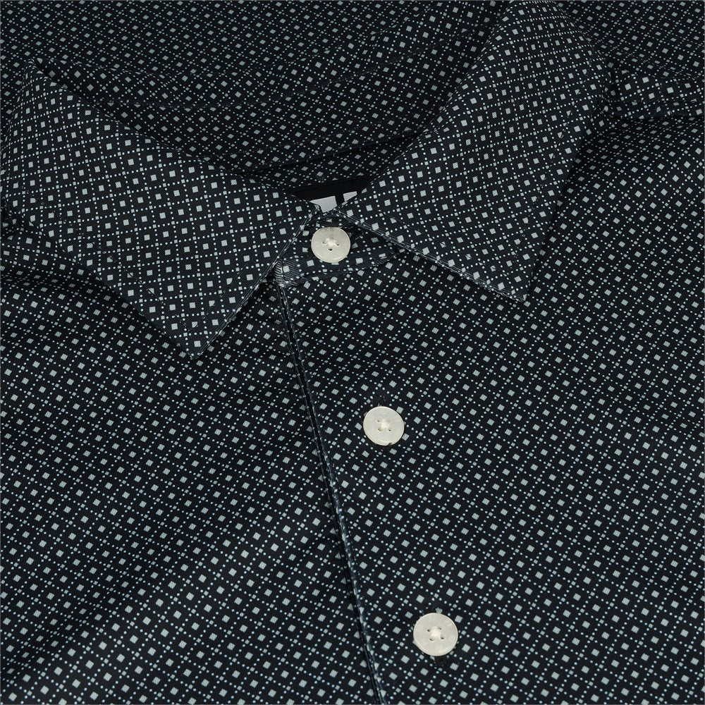 Lisle Dot Geo Print Self Collar Golf Polo